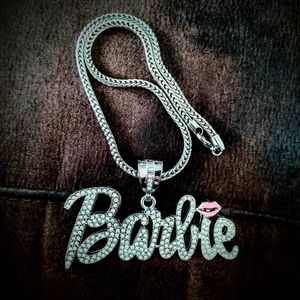 LARGE Barbie💜Pop💜Culture💜Silver tone and crystals 💜